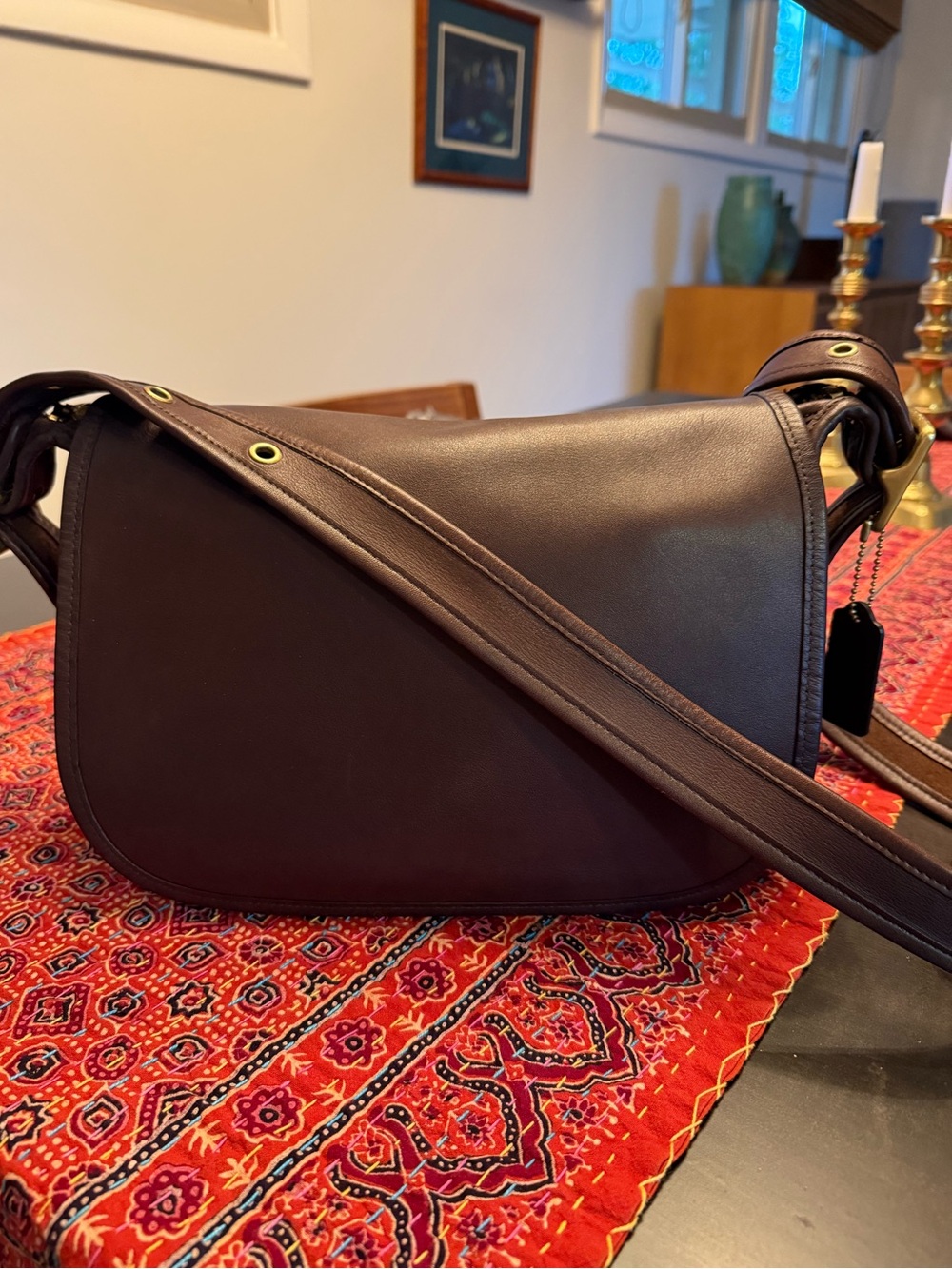 Vintage Coach Saddle Crossbody Bag in Mahogany